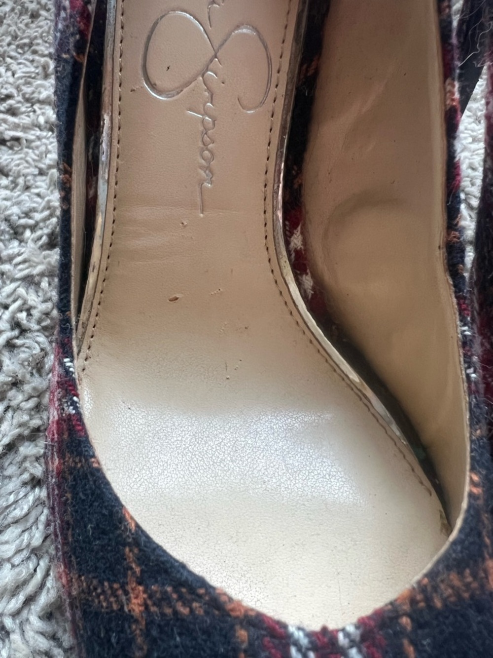 Jessica Simpson Plaid Pointed-Toe Pumps - Red & Black - Picture 4 of 6